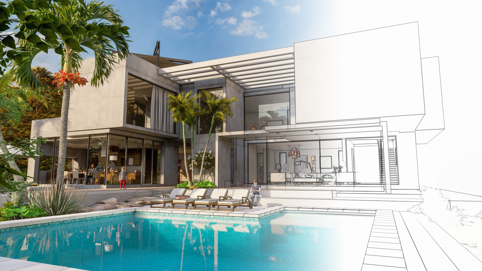 Architecture design de villa de luxe